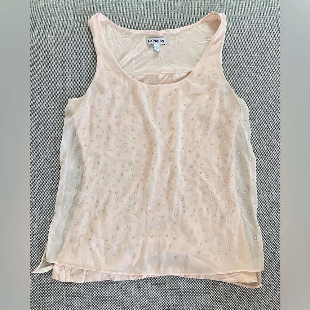 light pink XS Express rhinestone top